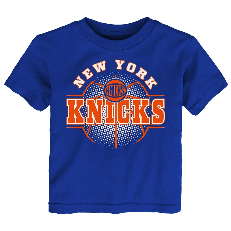 T-shirt bleu pour bébé Outerstuff des New York Knicks l'heure du coup d'envoi