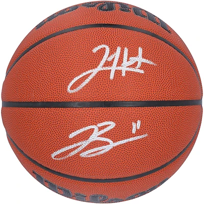 Ballon de basketball Wilson Authentic autographié par Jalen Brunson et Josh Hart des New York Knicks, utilisable en intérieur et en extérieur
