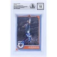 Jalen Brunson New York Knicks Autographié 2022-23 Panini Hoops Silver #121 #/199 Beckett Fanatics Witnessed Authenticated 10 Card