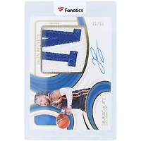 Carte autographiée de Jalen Brunson (New York Knicks) 2023-24 Panini Immaculate Collection, utilisée en match, avec patch, lettre et relique, couleur or #PPA-BRN #5/10