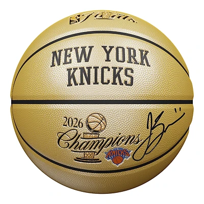 Jalen Brunson New York Knicks Autographed 2026 NBA Finals Champions Wilson Champions Logo Gold Basketball