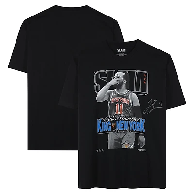 T-shirt noir Slam Cover autographié par Jalen Brunson des New York Knicks
