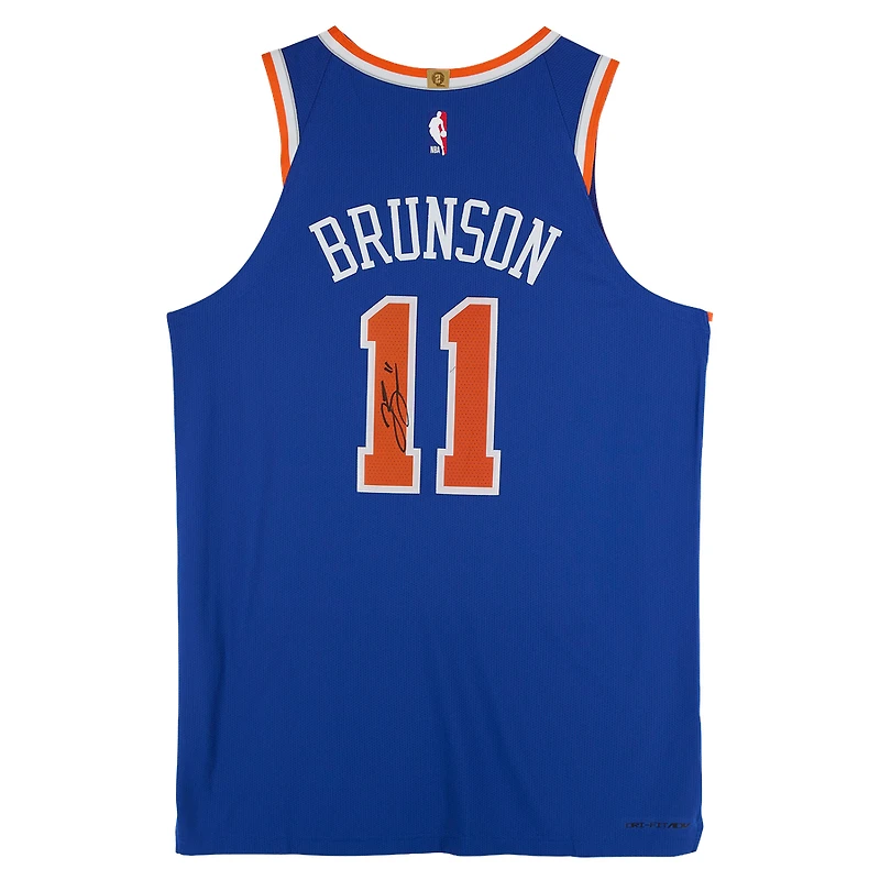 Jalen Brunson New York Knicks Autographed Blue Nike Icon Edition Authentic Jersey
