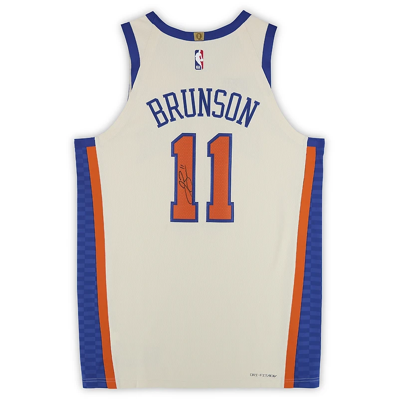 Jalen Brunson New York Knicks Autographed Cream Nike 2025-26 City Edition Authentic Jersey