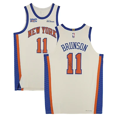 Jalen Brunson New York Knicks Autographed Cream Nike 2025-26 City Edition Authentic Jersey