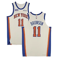 Jalen Brunson New York Knicks Autographed Cream Nike 2025-26 City Edition Authentic Jersey