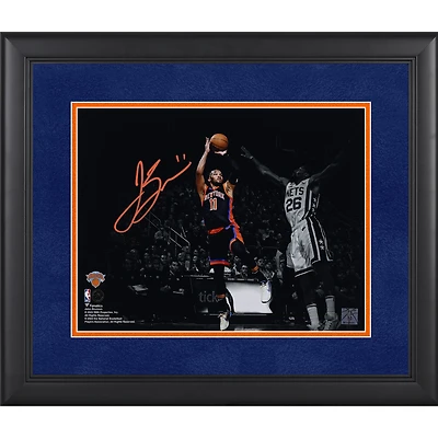 Photographie encadrée autographiée de Jalen Brunson des New York Knicks 11"x 14" lors du match de tir contre les Brooklyn Nets