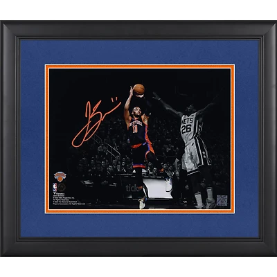 Jalen Brunson New York Knicks Autographed Framed 11" x 14" Shooting Versus Brooklyn Nets Spotlight Photograph