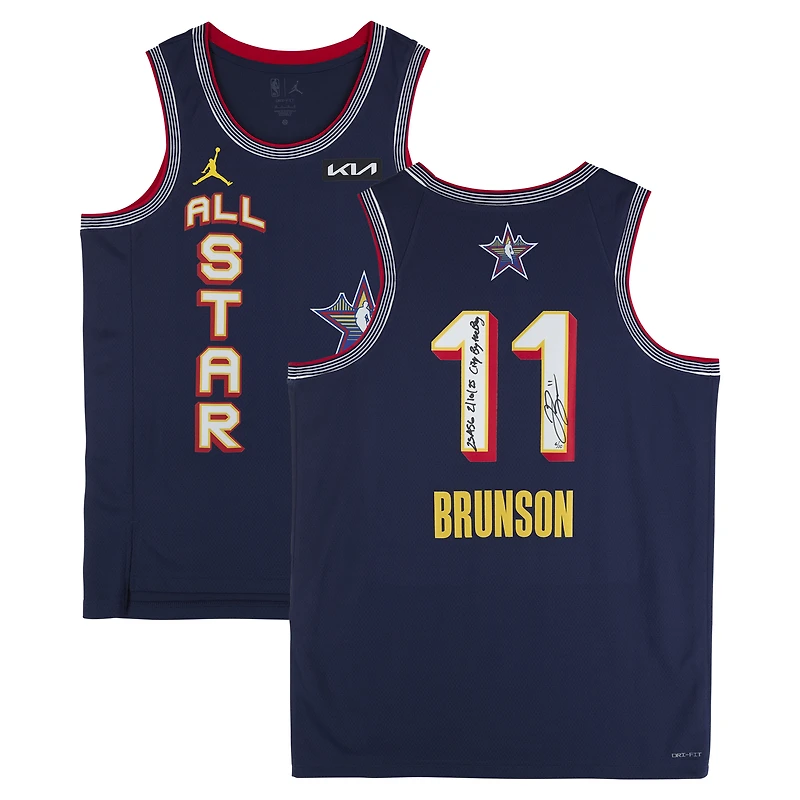Jalen Brunson New York Knicks Autographed Navy 2025 NBA All-Star Game Nike Swingman Jersey with "25 ASG 2/16/25" & "City by the Bay" Inscriptions - Limited Edition of 10