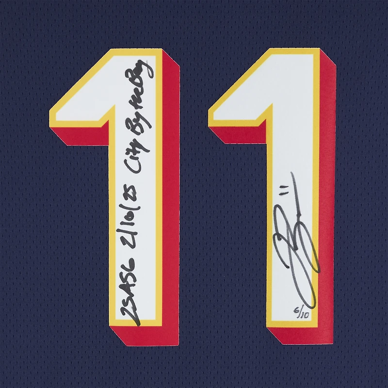 Jalen Brunson New York Knicks Autographed Navy 2025 NBA All-Star Game Nike Swingman Jersey with "25 ASG 2/16/25" & "City by the Bay" Inscriptions - Limited Edition of 10