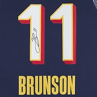 Maillot Nike bleu marine Swingman dédicacé par Jalen Brunson des New York Knicks lors du match des étoiles de la NBA 2025