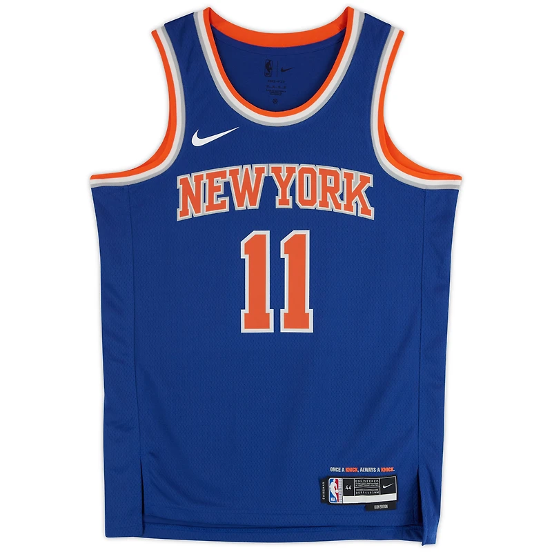 Jalen Brunson New York Knicks Autographed Nike Blue Icon Swingman Jersey with "Brunson Burner" Inscription