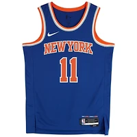 Jalen Brunson New York Knicks Autographed Nike Blue Icon Swingman Jersey with "Brunson Burner" Inscription