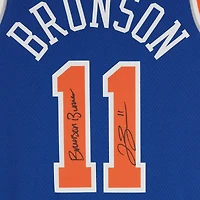 Jalen Brunson New York Knicks Autographed Nike Blue Icon Swingman Jersey with "Brunson Burner" Inscription
