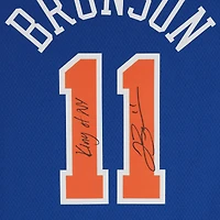 Jalen Brunson New York Knicks Autographed Nike Blue Icon Swingman Jersey with "King of NY" Inscription
