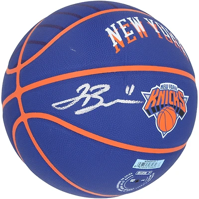 Ballon de basket-ball de collection Wilson City Edition 2023-24 dédicacé par Jalen Brunson des New York Knicks