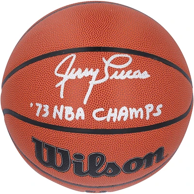 Jerry Lucas New York Knicks Autographed Wilson Authentic Series Indoor/Outdoor Basketball with "73 NBA Champs" Inscription