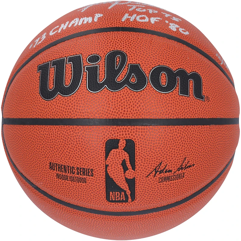 Jerry Lucas New York Knicks Autographed Wilson Authentic Series Indoor/Outdoor Basketball with Multiple Inscriptions - Limited Edition #12/12