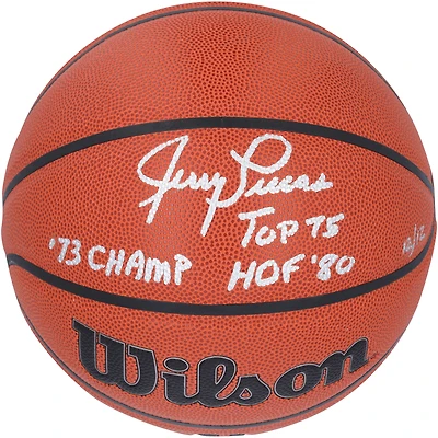 Jerry Lucas New York Knicks Autographed Wilson Authentic Series Indoor/Outdoor Basketball with Multiple Inscriptions - Limited Edition #12/12