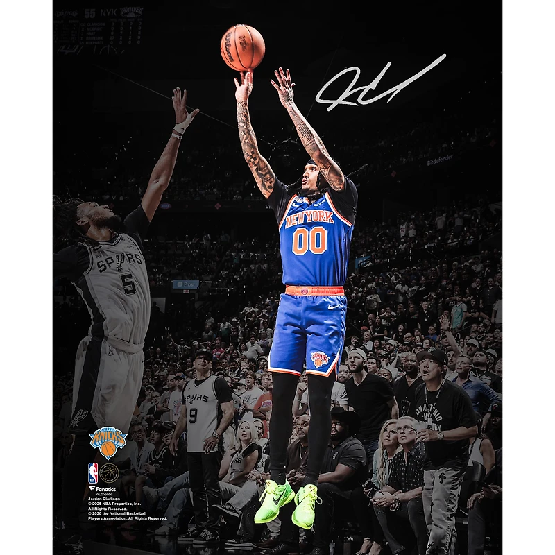 Jordan Clarkson New York Knicks Autographed 2026 NBA Finals Champions 8" x 10" Action Spotlight Photograph