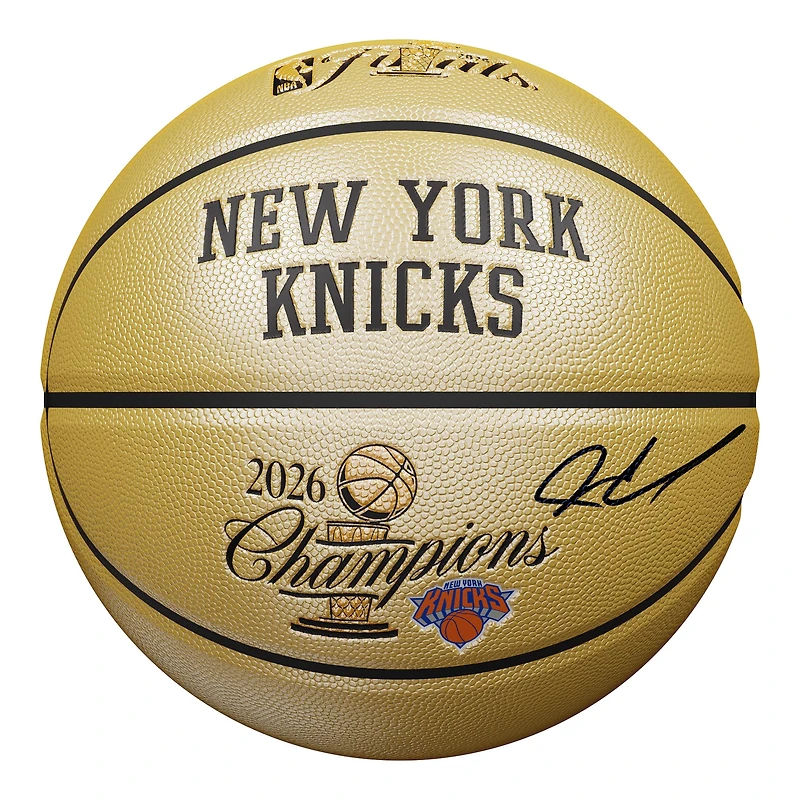 Jordan Clarkson New York Knicks Autographed 2026 NBA Finals Champions Wilson Champions Logo Gold Basketball