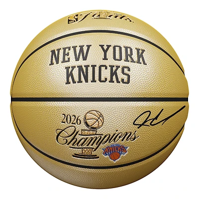 Jordan Clarkson New York Knicks Autographed 2026 NBA Finals Champions Wilson Champions Logo Gold Basketball