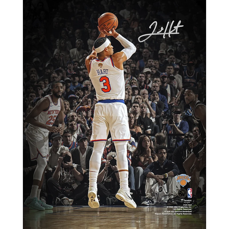 Josh Hart New York Knicks Autographed 2026 NBA Finals Champions 8" x 10" Action Spotlight Photograph