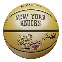 Josh Hart New York Knicks Autographed 2026 NBA Finals Champions Wilson Champions Logo Gold Basketball