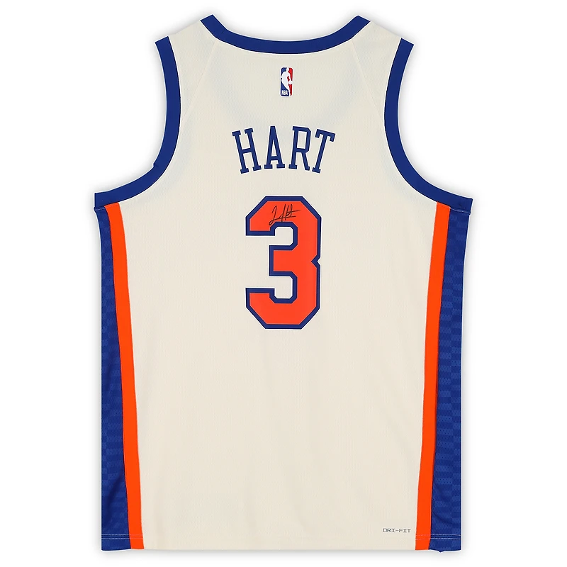 Josh Hart New York Knicks Autographed Cream Nike 2025-26 City Edition Swingman Jersey