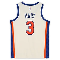 Josh Hart New York Knicks Autographed Cream Nike 2025-26 City Edition Swingman Jersey