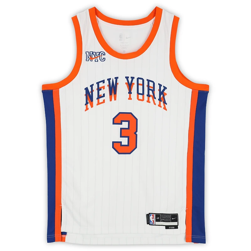 Maillot Swingman Nike City Edition blanc autographié par Josh Hart des New York Knicks (saison 2024-2025)