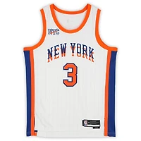 Maillot Swingman Nike City Edition blanc autographié par Josh Hart des New York Knicks (saison 2024-2025)