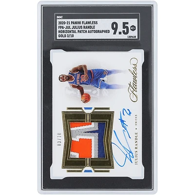 Carte autographiée par Julius Randle (New York Knicks) - Saison 2020-2021 - Panini Flawless Gold Horizontal Patch 4 Color Relic #FPA-JUL #3/10 - Authentifiée SGC 9.5