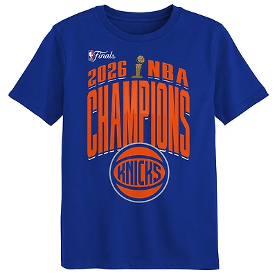 Juvenile Outerstuff Blue New York Knicks 2026 NBA Finals Champions Bold Teamwork T-Shirt