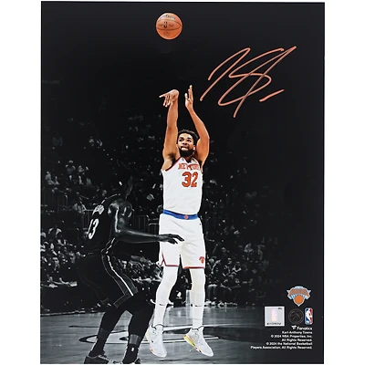 Karl-Anthony Towns New York Knicks Autographed 11" x 14" Shooting vs. Miami Heat Spotlight Photograph