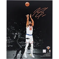 Karl-Anthony Towns New York Knicks Autographed 11" x 14" Shooting vs. Miami Heat Spotlight Photograph