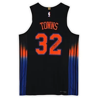 Karl-Anthony Towns New York Knicks Autographed Black Jordan Brand 2025-26 Statement Edition Authentic Jersey