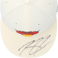Casquette ajustée New Era 59FIFTY crème autographiée par Karl-Anthony Towns des New York Knicks