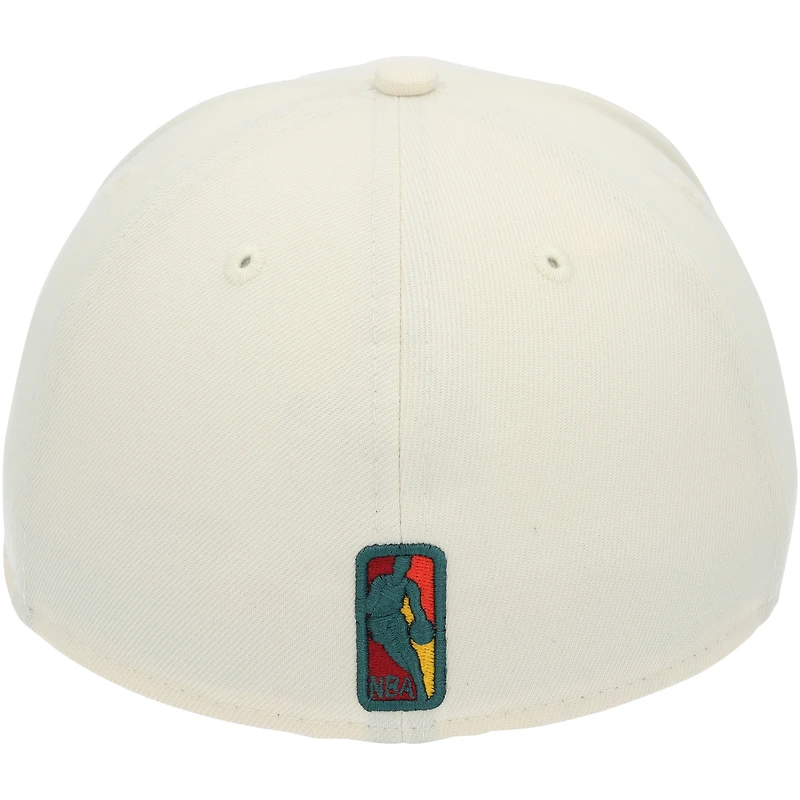 Casquette ajustée New Era 59FIFTY crème autographiée par Karl-Anthony Towns des New York Knicks