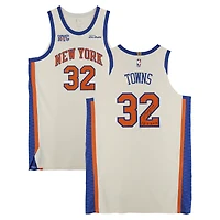 Maillot « Cream City » porté par Karl-Anthony Towns (New York Knicks), numéro 32, lors du match contre les Los Angeles Lakers le 1er février 2026, avec l'inscription « GU 2-1-26 vs LAL » - Taille 54+6