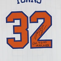 Maillot blanc City n° 32 porté par Karl-Anthony Towns (New York Knicks) lors du match contre les Phoenix Suns le 6 avril 2025, avec plusieurs inscriptions - Taille 54+6