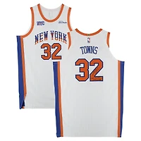 Karl-Anthony Towns New York Knicks Autographed Game-Used #32 White City Jersey vs. Phoenix Suns on April 6, 2025 with Multiple Inscriptions - Size 54+6