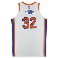 Karl-Anthony Towns New York Knicks Autographed Game-Used #32 White City Jersey vs. Portland Trail Blazers on March 30, 2025 with "GU 3-30-25 vs POR" Inscription - Size 54+6