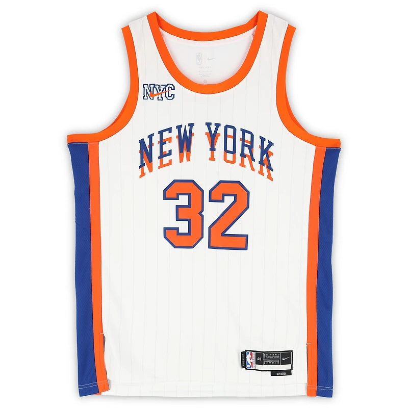 Karl-Anthony Towns New York Knicks Autographed Nike White 2024-25 City Edition Swingman Jersey with "NY Forever" Inscription