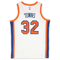 Karl-Anthony Towns New York Knicks Autographed Nike White 2024-25 City Edition Swingman Jersey