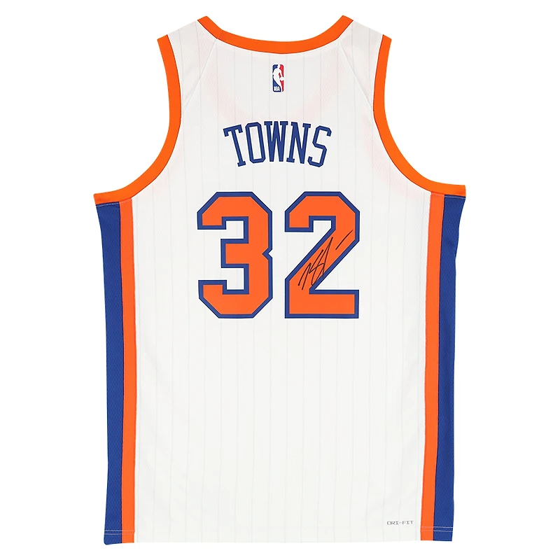 Karl-Anthony Towns New York Knicks Autographed Nike White 2024-25 City Edition Swingman Jersey