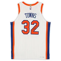 Karl-Anthony Towns New York Knicks Autographed White Nike 2024-25 City Edition Authentic Jersey