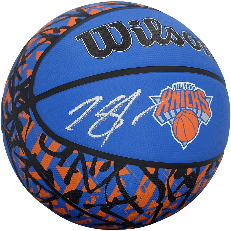 Karl-Anthony Towns New York Knicks Autographed Wilson Black/Blue Graffiti Basketball