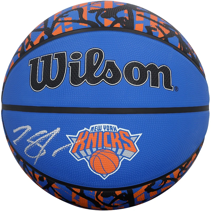 Karl-Anthony Towns New York Knicks Autographed Wilson Black/Blue Graffiti Basketball