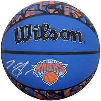 Karl-Anthony Towns New York Knicks Autographed Wilson Black/Blue Graffiti Basketball